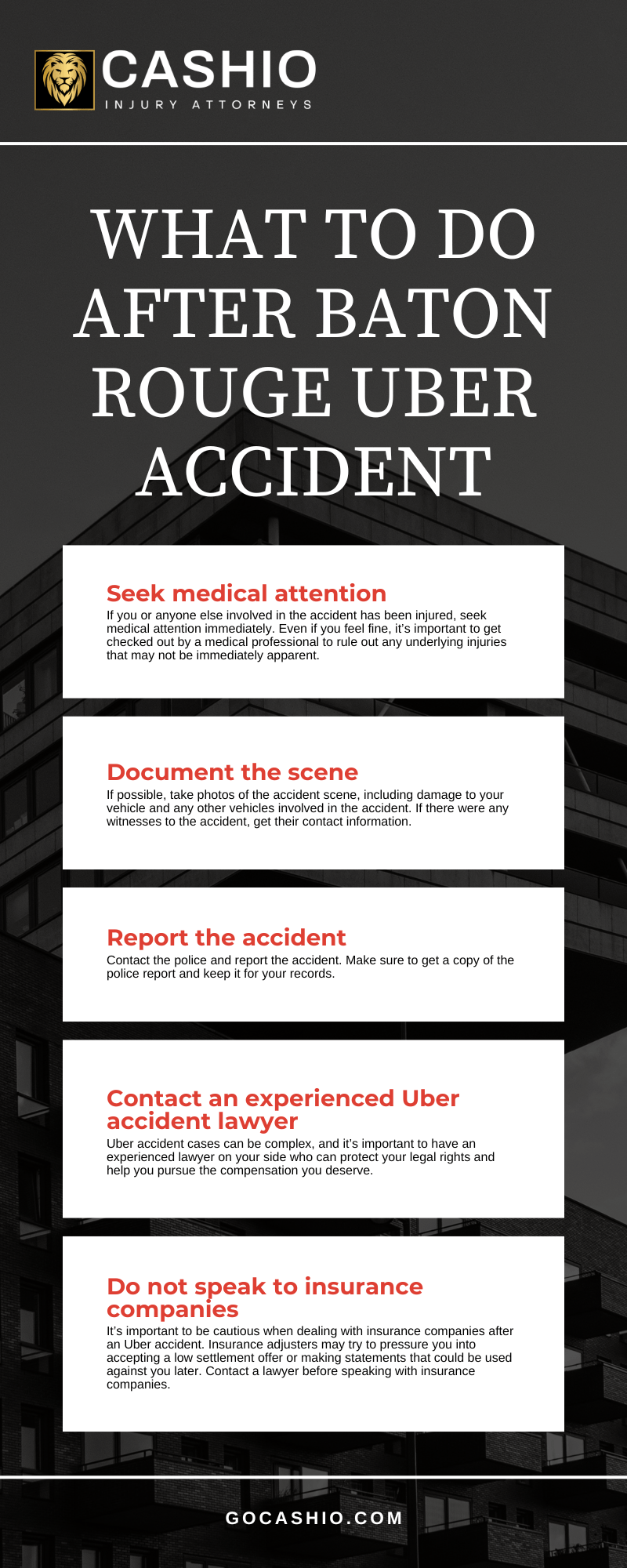 What to do after Baton Rouge Uber Accident Infographic