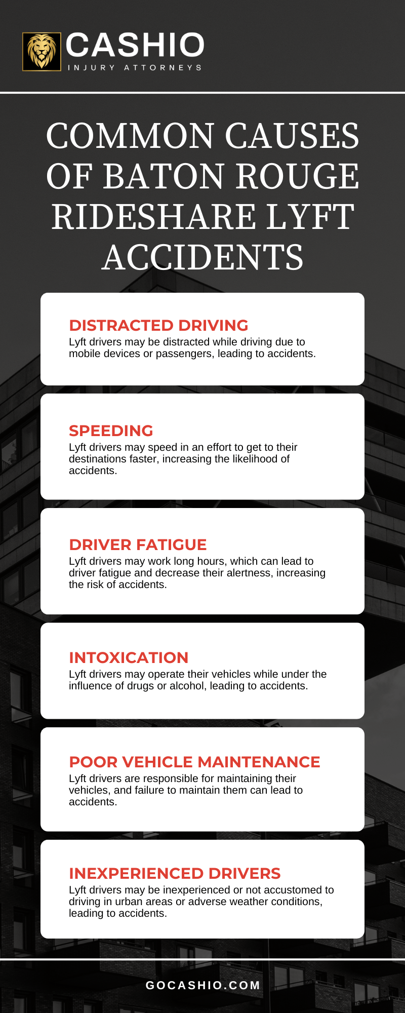 Common Causes Of Baton Rouge Rideshare Lyft Accidents Infographic