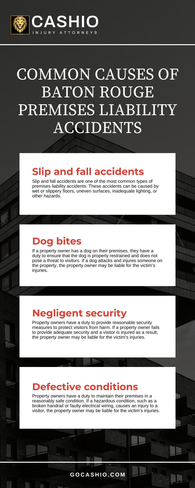 Common Causes Of Baton Rouge Premises Liability Accidents infographic